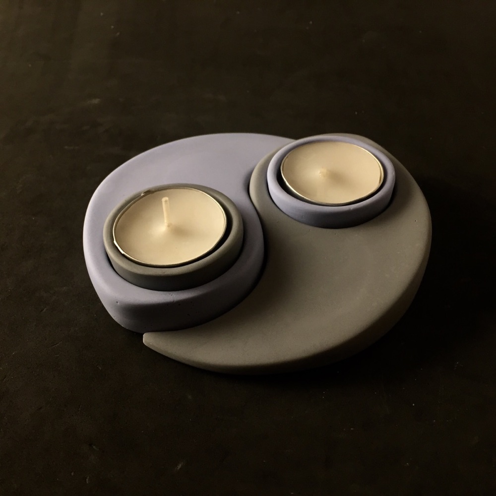 Yin-Yang Stone Candle Holders